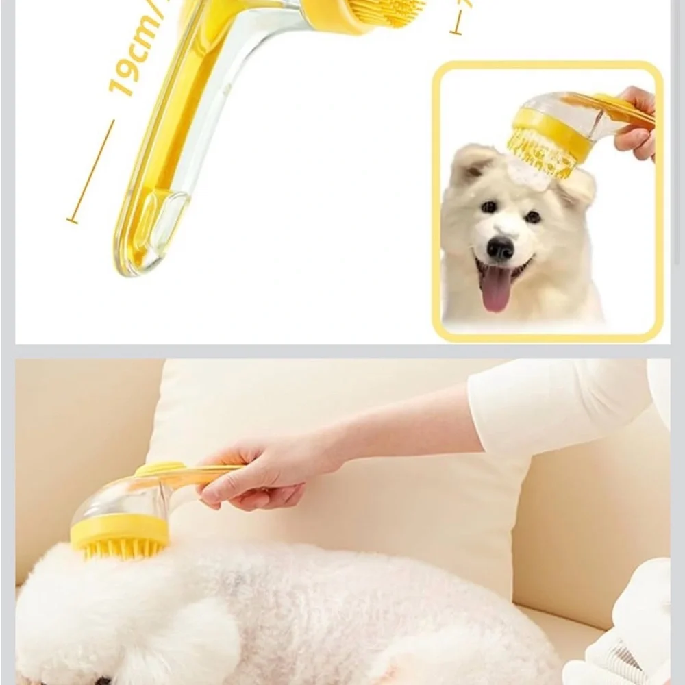 Blue and Yellow Dog Brush